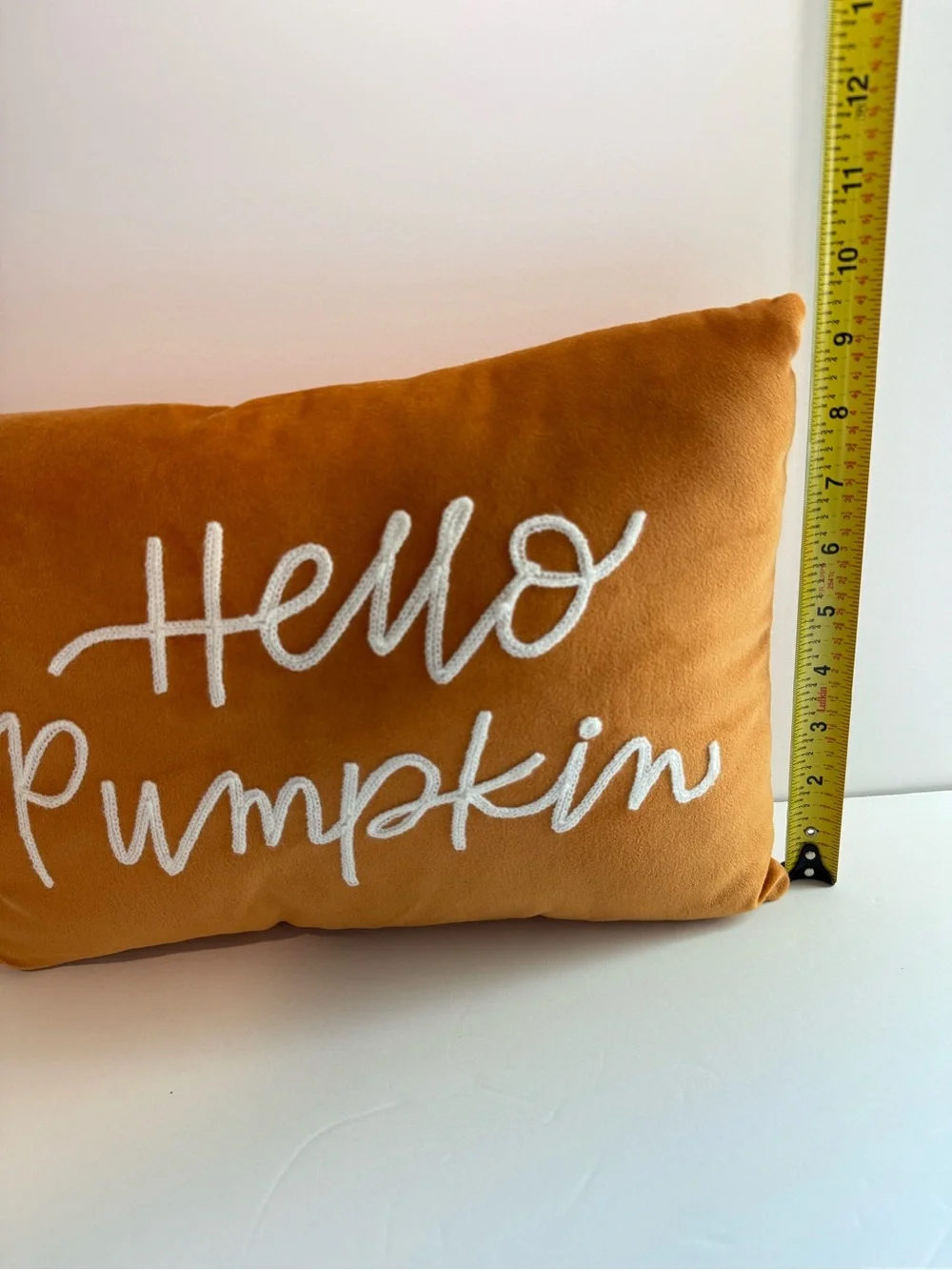 Hello Pumpkin Orange Holiday Pillow - Seasonal Decorative Accent